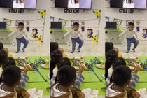 Bé trai mầm non nhảy vũ điệu "làng Lá" cực cuốn hút