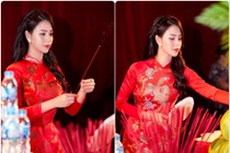 Ngắm các nữ diễn viên Việt diện áo dài khoe sắc dịp cận Tết