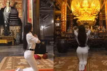 Sao Việt bị “ném đá” vì ăn mặc phản cảm đi lễ chùa