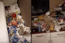 “Núi” rác khách để lại phòng khách sạn trong một tháng gây sốc