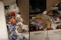 “Núi” rác khách để lại phòng khách sạn trong một tháng gây sốc