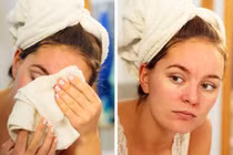 Vì sao không nên dùng khăn lau khô mặt sau khi rửa?