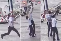 Thanh niên phản ứng “nhanh như chớp” đỡ bé gái rơi từ tầng 5