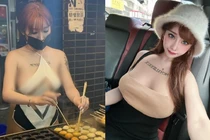 Ngượng đỏ mặt người đẹp diện đồ xuyên thấu khoe dáng khi bán bánh