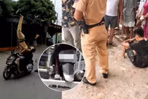 Người dân kể lại giây phút thượng uý CSGT bị ‘quái xế’ 16 tuổi hất văng