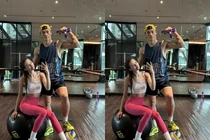 Bùi Tiến Dũng và vợ mẫu tây khoe visual cực phẩm tại phòng gym