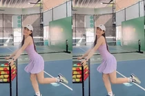"Mối tình năm 17 tuổi" của Quang Hải khoe nhí nhảnh trên sân pickleball