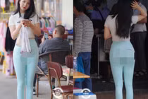 Diện quần tập gym ra đường, cô gái khiến mọi người “nhức mắt”