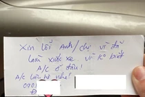Làm xước ôtô, "thủ phạm" để lại lời xin lỗi cực dễ thương