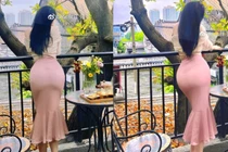 Đi uống cafe, gái xinh khoe vòng 3 chuẩn ao ước của hội chị em