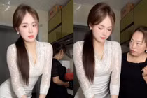 Gái xinh nhào bột kiểu quyến rũ, bị mẹ "gank" cực "tiểu phẩm"