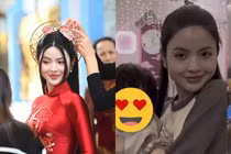 So nhan sắc Chu Thanh Huyền khi làm cô dâu với lúc đời thường