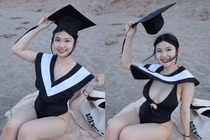 Nữ sinh bị chỉ trích thậm tệ vì mặc áo cử nhân quá hở hang