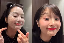 Quay clip tẩy trang, Gấm Kami khoe mặt mộc ra sao?