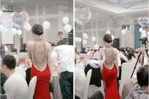 Tấm lưng trần của cô dâu trong tiệc cưới khiến ai cũng ngỡ ngàng