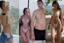 Vợ thủ môn Đặng Văn Lâm dẫn đầu đường đua bikini mùa hè