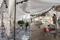Rạp cưới ở Hải Dương tan hoang vì bão số 3 Yagi quần thảo