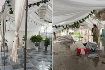 Rạp cưới ở Hải Dương tan hoang vì bão số 3 Yagi quần thảo