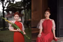 Hot girl TDDC Phạm Như Phương diện áo dài xinh đón Tết