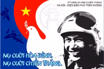 Tranh cổ động kỷ niệm 50 năm Chiến thắng Hà Nội - Điện Biên Phủ trên không