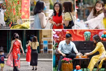 Người trẻ đã quen diện áo dài trong Tết