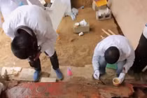 Thấy chất lỏng màu đỏ rò rỉ từ quan tài cổ, chuyên gia sững người 