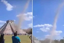 Lốc xoáy mới xuất hiện trước kim tự tháp: “Thần linh” nổi giận?