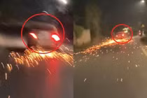 Truy tìm tài xế ô tô kéo lê xe máy sau va chạm ở Thái Nguyên 