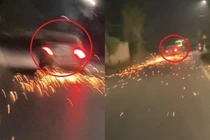 Truy tìm tài xế ô tô kéo lê xe máy sau va chạm ở Thái Nguyên 