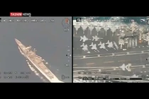 Choáng: Máy bay không người lái Iran chụp cận cảnh tàu sân bay Mỹ