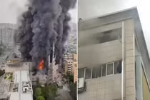 Hiện trường cháy trung tâm thương mại ở Trung Quốc, nhiều người chết