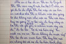 Bài văn tả chị gái của học sinh lớp 2 khiến dân mạng "rơi nước mắt"