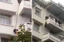 Phẫn nộ vợ chồng già dùng cháu trai 7 tuổi cứu mèo cưng kẹt ở ban công