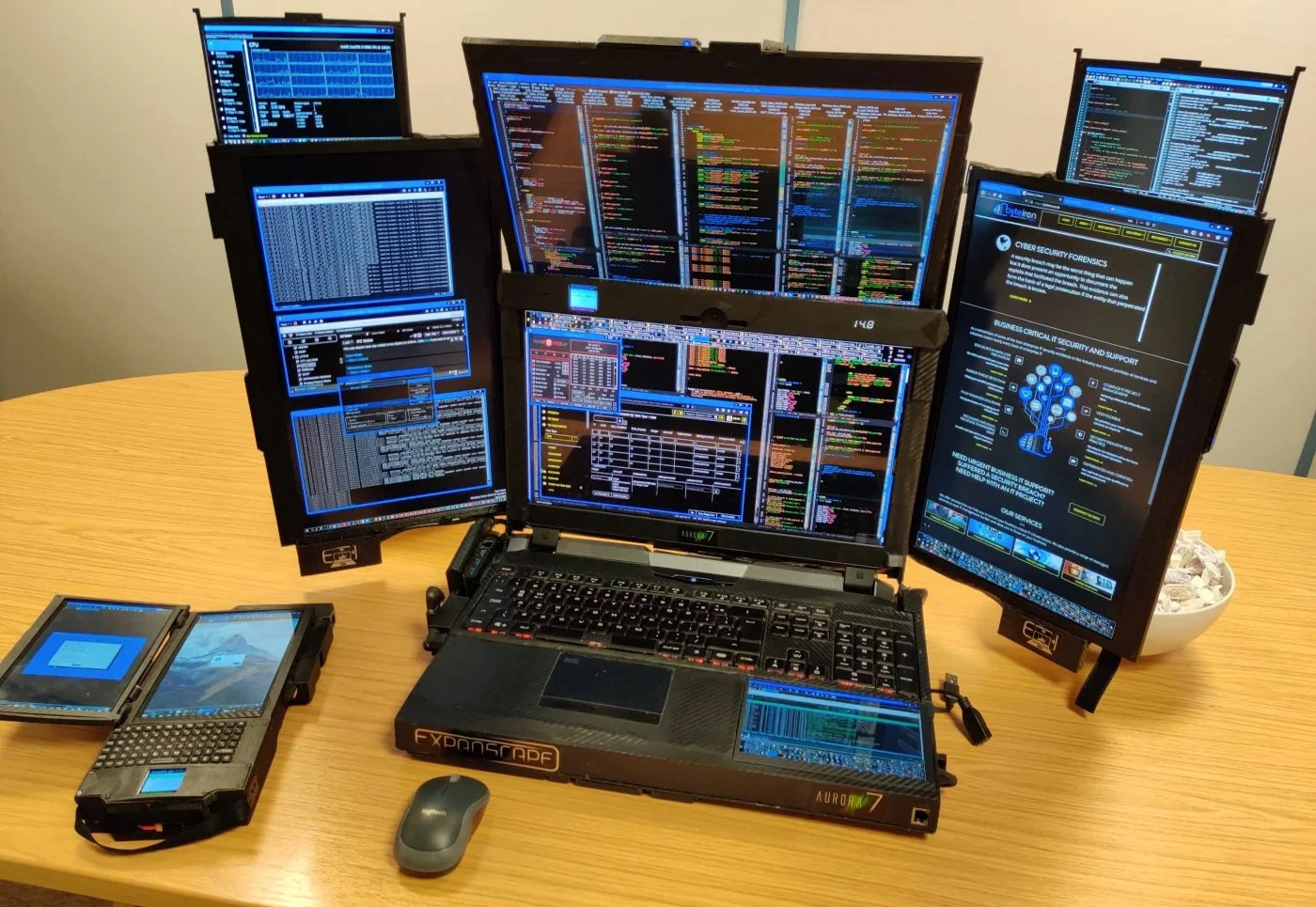 “Siêu laptop” 7 màn hình giúp dân chứng khoán thoải mái lướt sóng