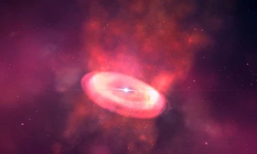 Kỳ dị cột xoáy năng lượng phát ra từ vành đĩa sao trẻ