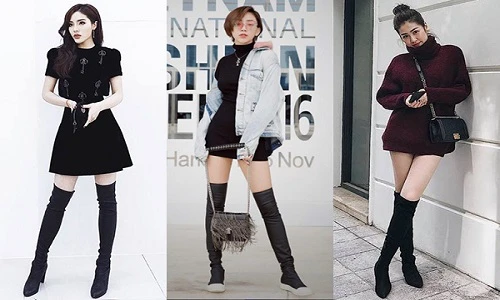 Gợi ý cách mix đồ với boot đùi chuẩn không cần chỉnh cho bạn gái diện Tết