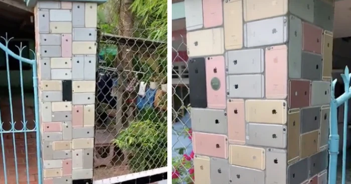 Nhiều đồn đoán về thân thế gia chủ căn nhà có cổng ốp toàn iPhone