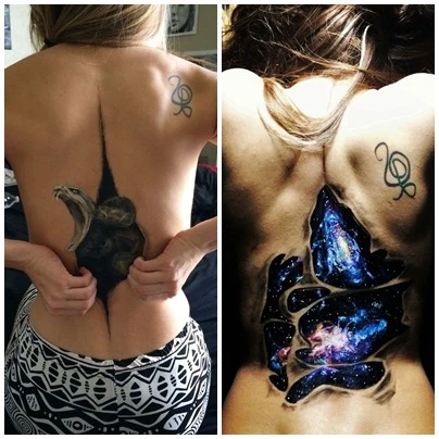 Mãn nhãn những bức tranh 3D sống động trên lưng thiếu nữ