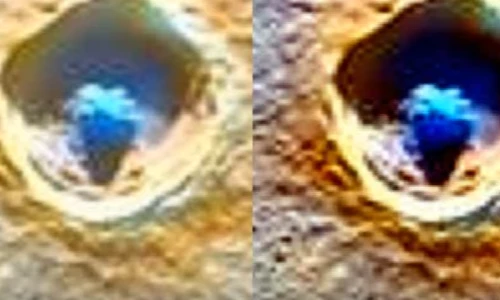 Cận cảnh vật thể khổng lồ màu xanh bí ẩn trên sao Thủy