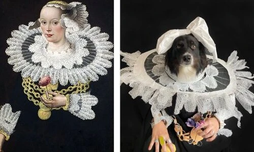 Cười ngất 300 bức tranh cổ điển do cún cưng tạo hình 
