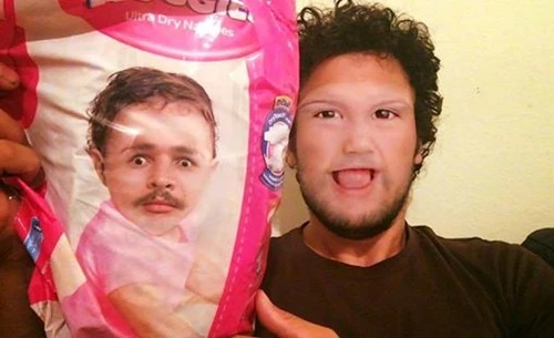 Cười lăn lộn bộ ảnh hoán đổi khuôn mặt của cha và con