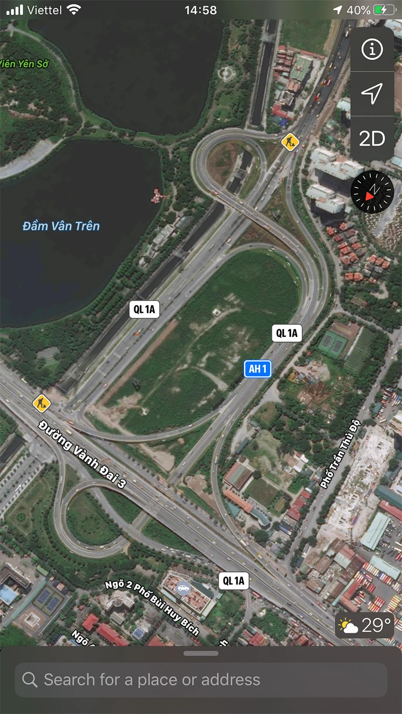 Ngắm Hà Nội “vắng hoe” qua app bản đồ trên iPhone