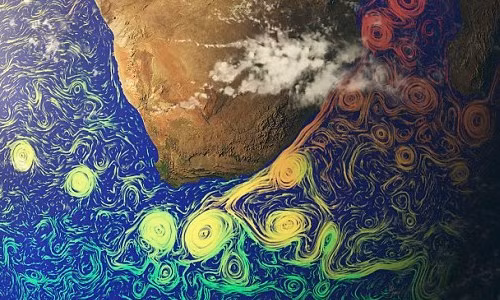 Ảnh vệ tinh chụp hải lưu xoáy dưới công nghệ độc đáo