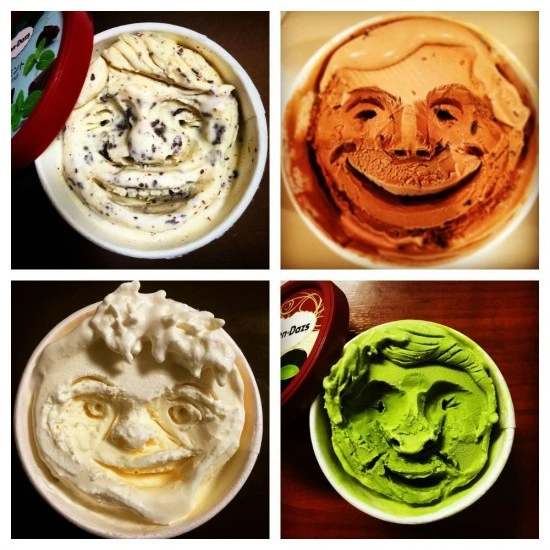 Ngắm những khuôn mặt cười hóm hỉnh trên ly kem