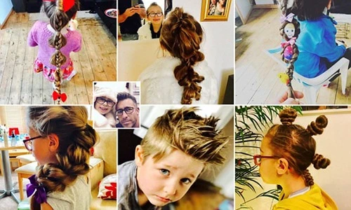 Ngắm những kiểu tóc “khác người” bố đơn thân làm cho con gái