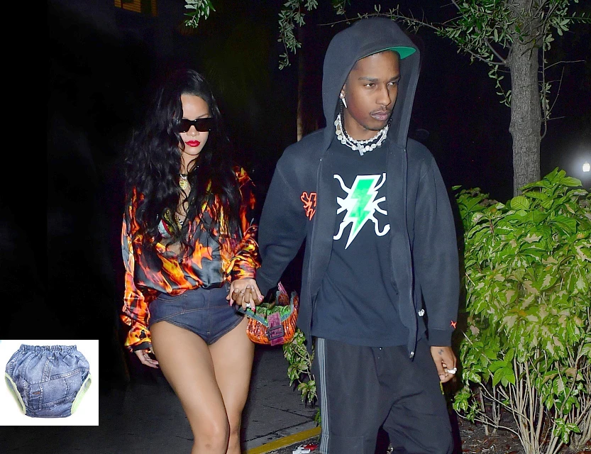 Chưa hết nóng vì hở bạo, Rihanna gây “sốt” mặc quần bỉm ra đường