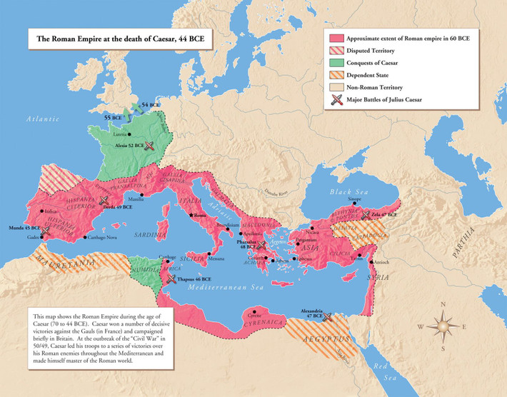 Trong thời kỳ này, từ năm 58 TCN – 51 TCN, Pompey thôn tính Syria, còn Julius Ceasar chiếm phần lớn vùng Gaul.