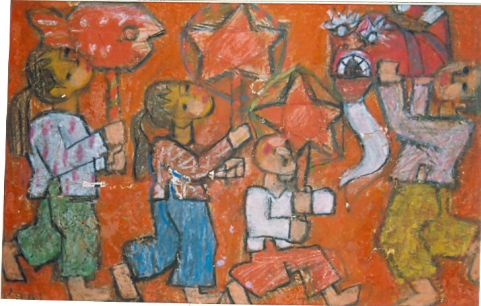 Bùi Xuân Phái (1920 - 1988) là một trong những danh họa tầm thế giới của nền hội họa Việt Nam. Ông rất nổi tiếng với các tác phẩm về Phố cổ Hà Nội (Phố Phái), về nghệ thuật chèo và tranh khỏa thân. Bên cạnh đó, Tết Trung thu cũng là đề tài độc đáo nhưng không nhiều người biết đến trong tranh của danh họa họ Bùi.