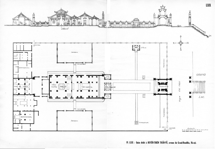 Quán Huyền Thiên Trấn Vũ ở đại lộ Grand-Bouddha (Phật Lớn), tức đền Quán Thánh bên đường Quán Thánh ở Hà Nội ngày nay.