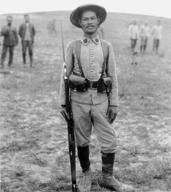 Chân dung một binh sĩ Việt Nam trên chiến trường Ypres. Ảnh tư liệu.